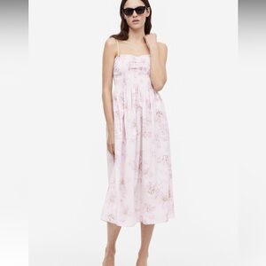 H&M Light Pink Floral Midi Dress